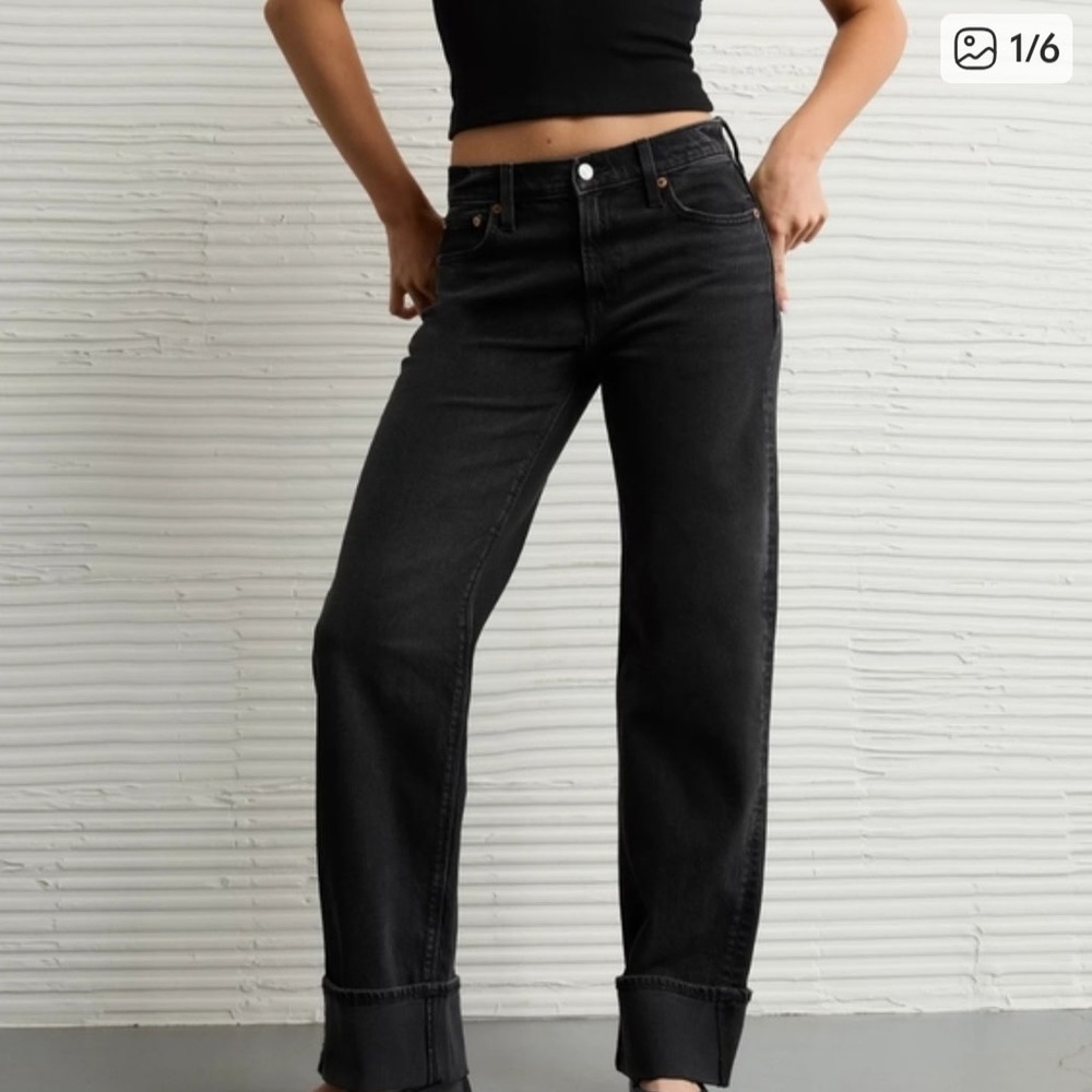 American Eagle Outfitters Black Straight Leg Jeans